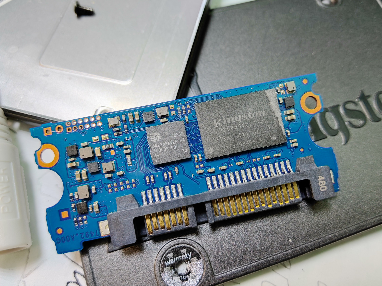 SSD internals — controller and memory chips