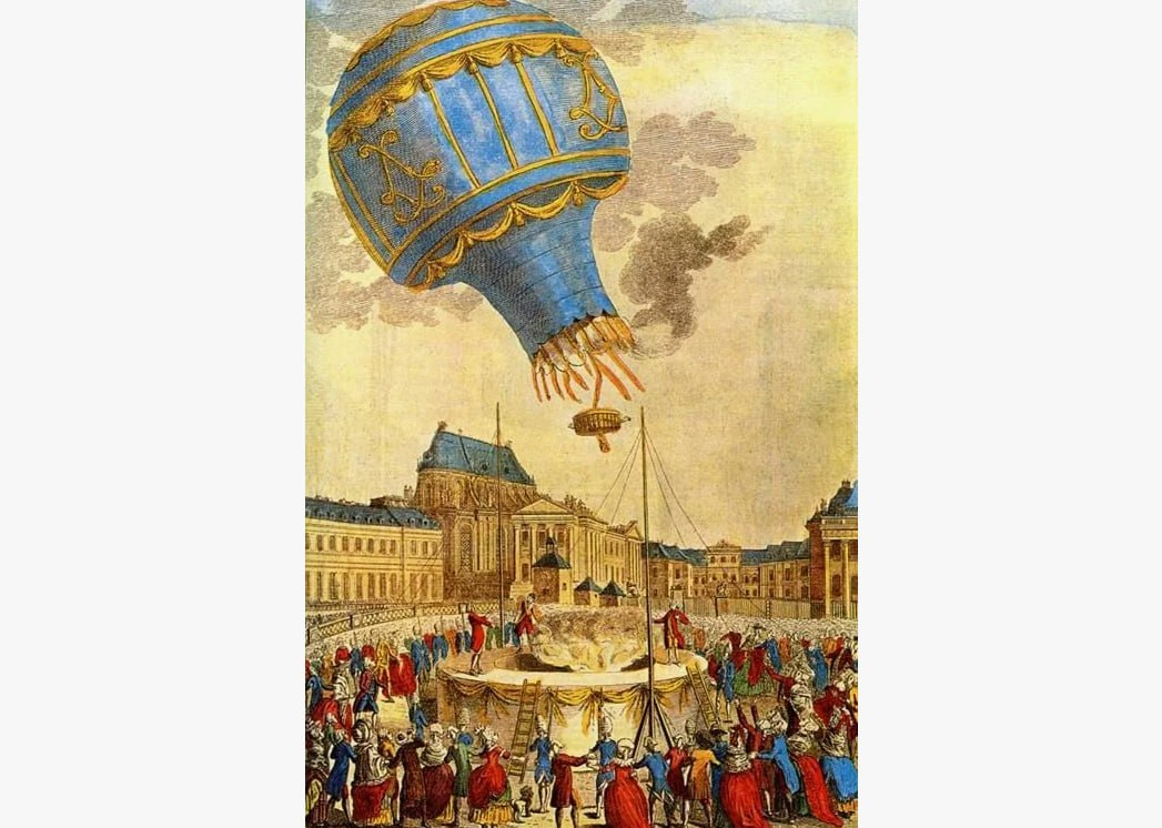 Запуск монгольфьера с животными в корзине