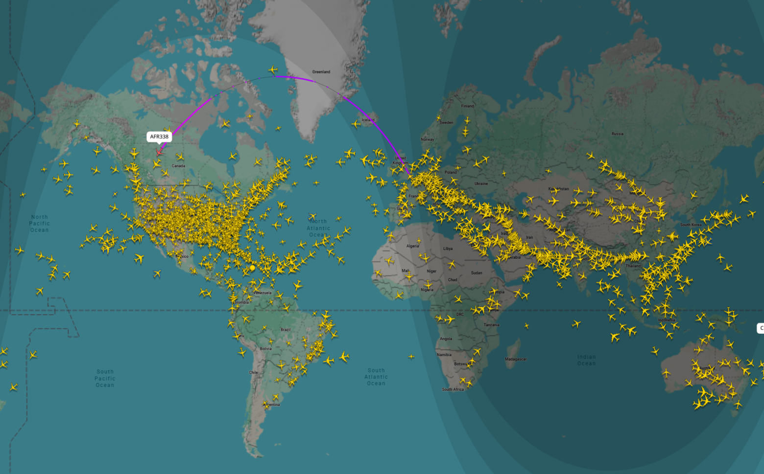 FlightRadar24 operates on data collected via the Internet by radio amateurs