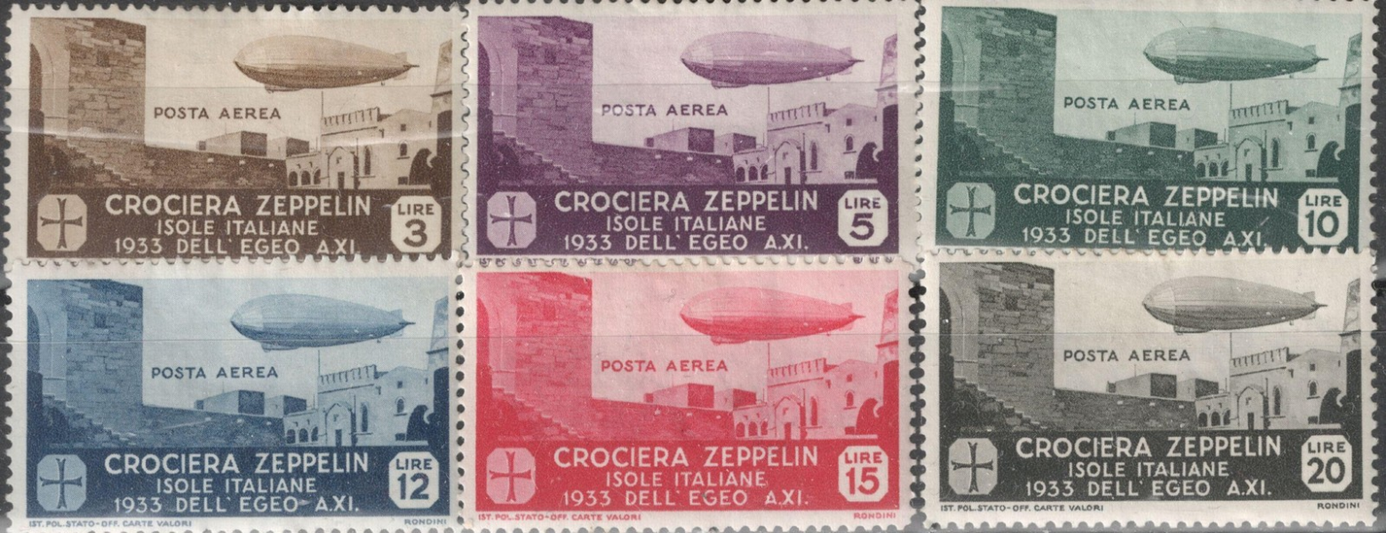 Итальянские марки в честь одного из визитов «Графа Цеппелина»