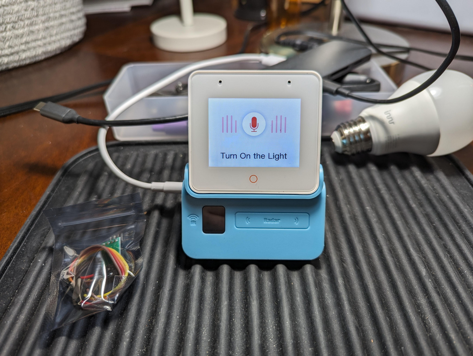 Voice assistant in use