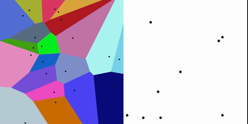 Voronoi diagram animation