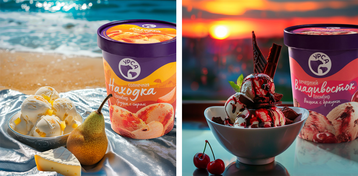Ice cream project with Vladivostok landscapes