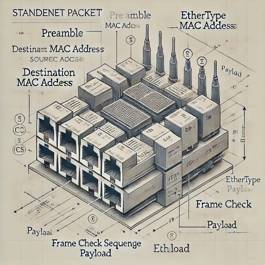 Illustration for It's complicated about simple things. The most popular L2 headers of the OSI model in Ethernet