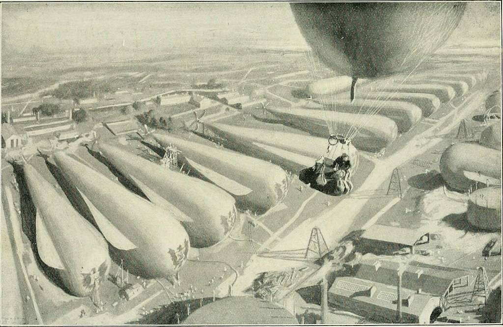 Секретная база немецких дирижаблей на иллюстрации к «Войне в воздухе»