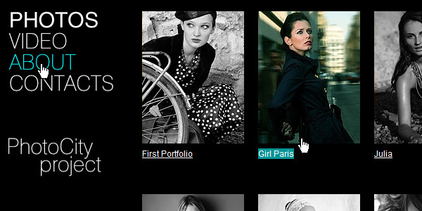 Various states of a navigation element