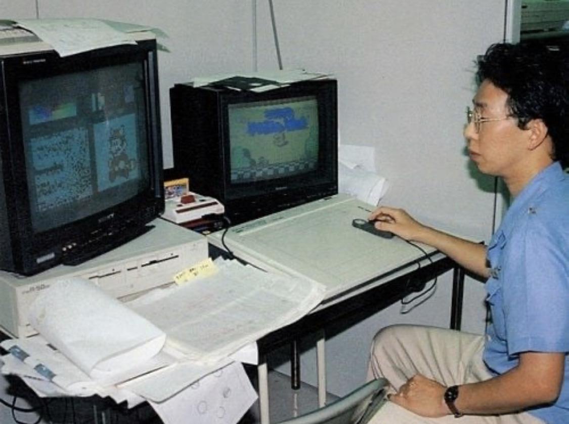 A rare shot from Nintendo's inner sanctum in the late 1980s: development of Super Mario Bros. 3