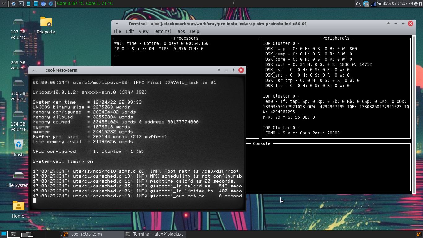 Cray graphical output on modern desktop
