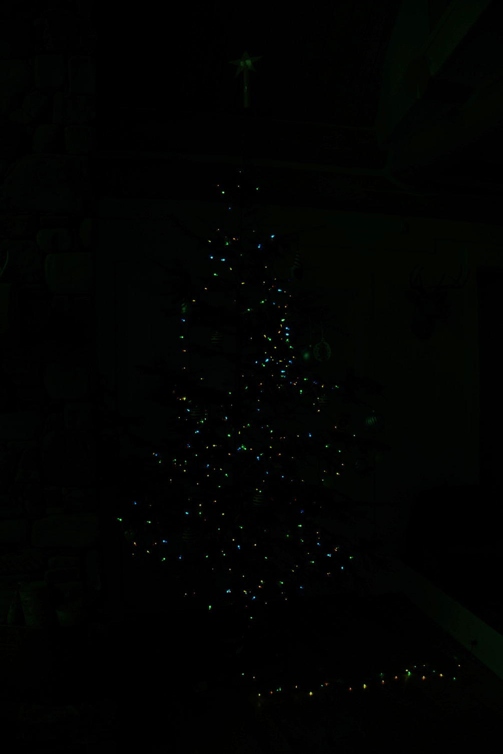 After demosaicing - dark with green tint