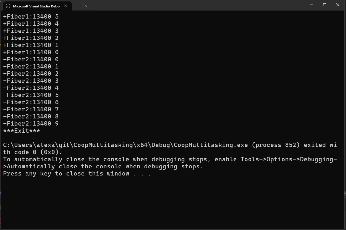 Fiber scheduler overview diagram
