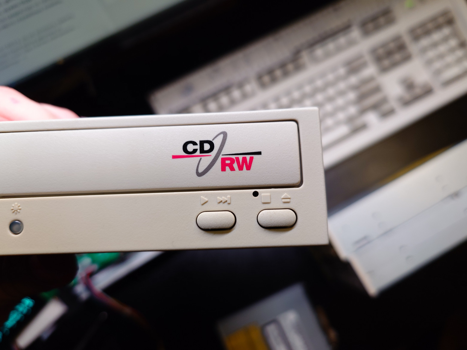 VFD display showing track information