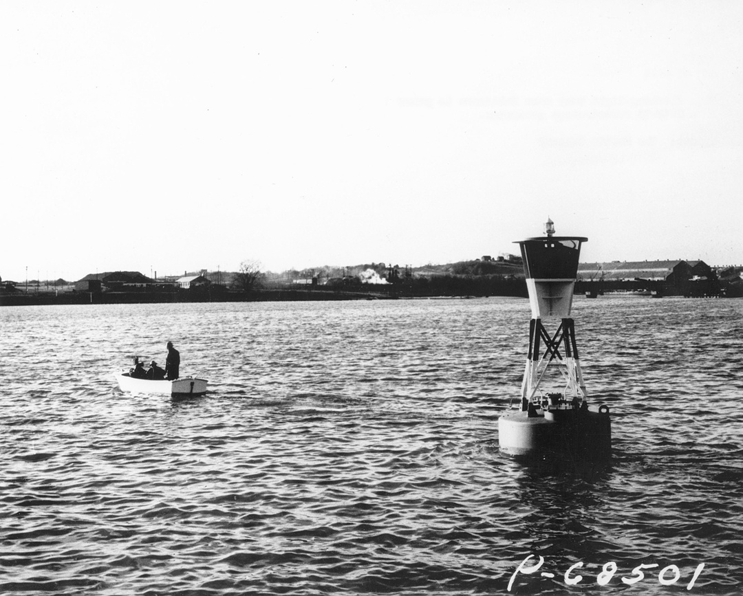 The same buoy in its natural habitat somewhere near Baltimore. Photo from the US Department of Energy archives