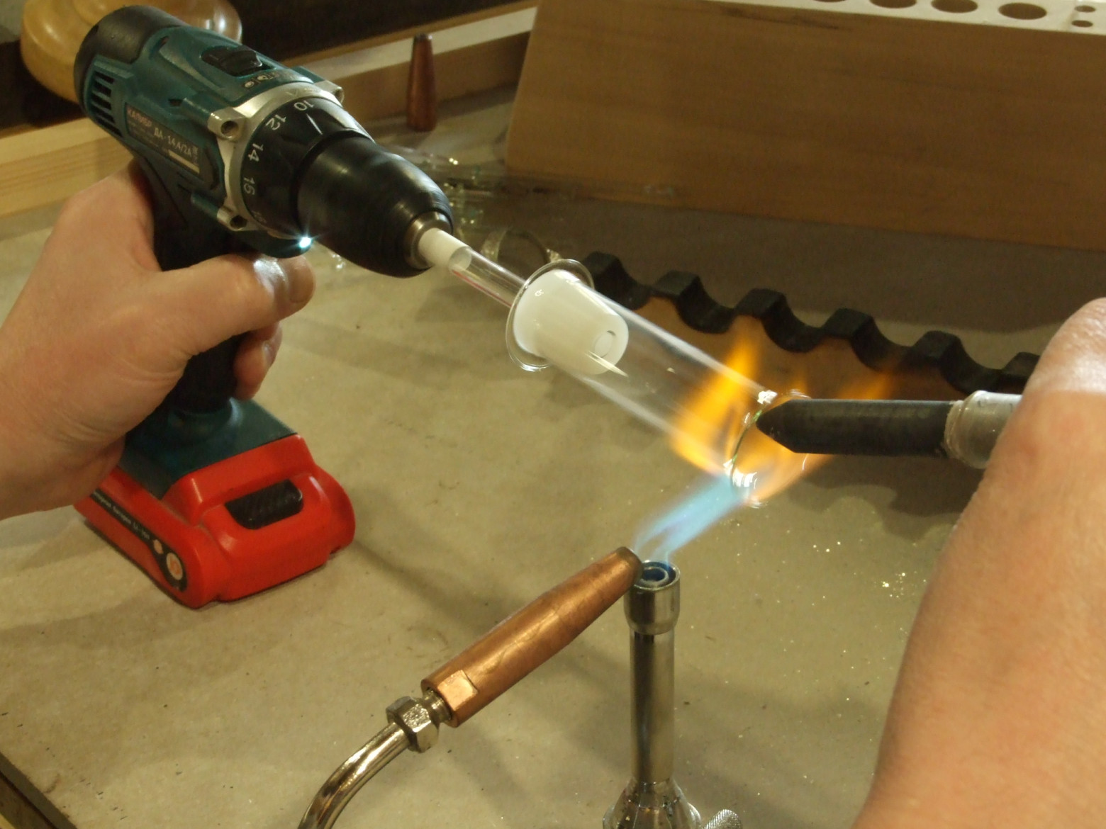 Spot welding the letters